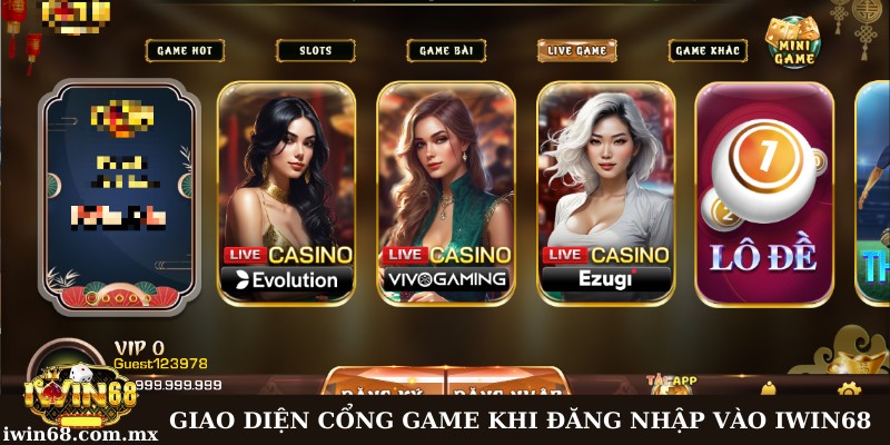 Giới thiệu giao diện cực hấp dẫn khi đăng nhập Iwin68