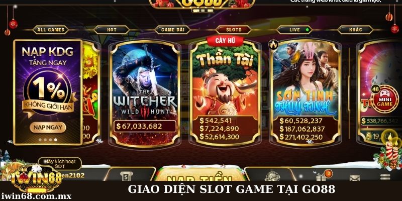 Giao diện cổng game GO88 - Slot game nổi bật tại nền tảng